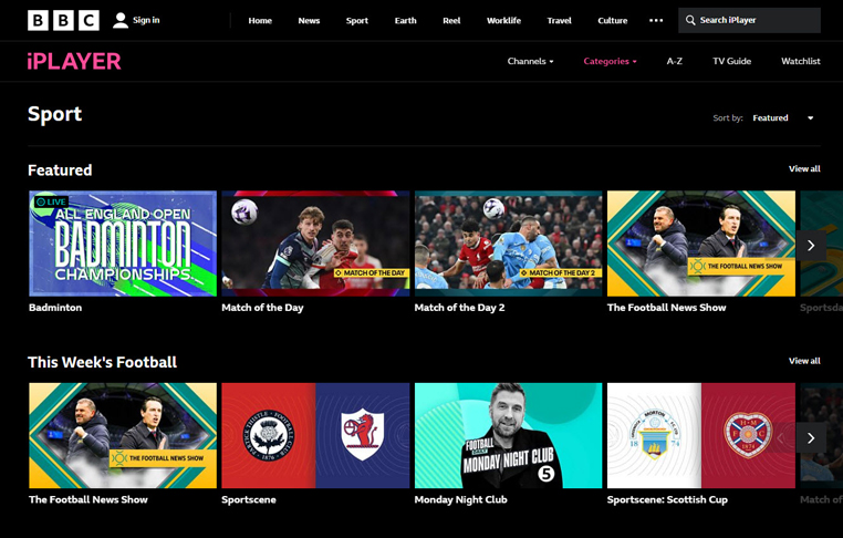 Gratis sport streaming op BBC iPlayer
