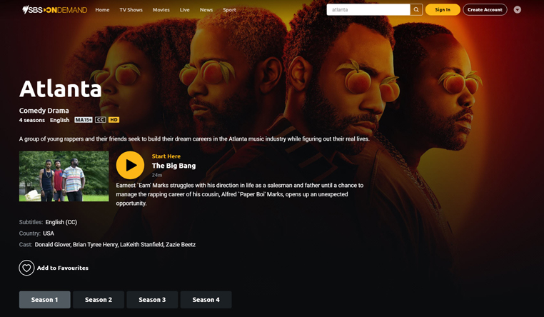 Atlanta gratis streamen op SBS on Demand in Australië