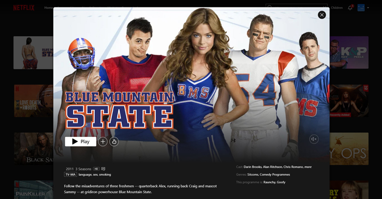 Blue Mountain State streaming op Netflix in de VS