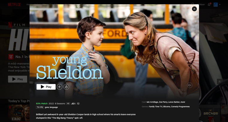 Young Sheldon streaming op Amerikaanse Netflix