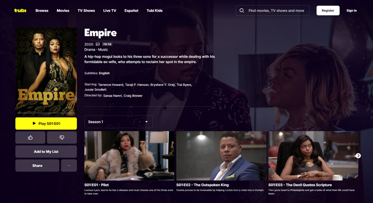 Empire-serie gratis streamen op Tubi