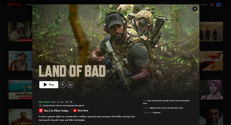 Land of Bad streaming op Amerikaanse Netflix