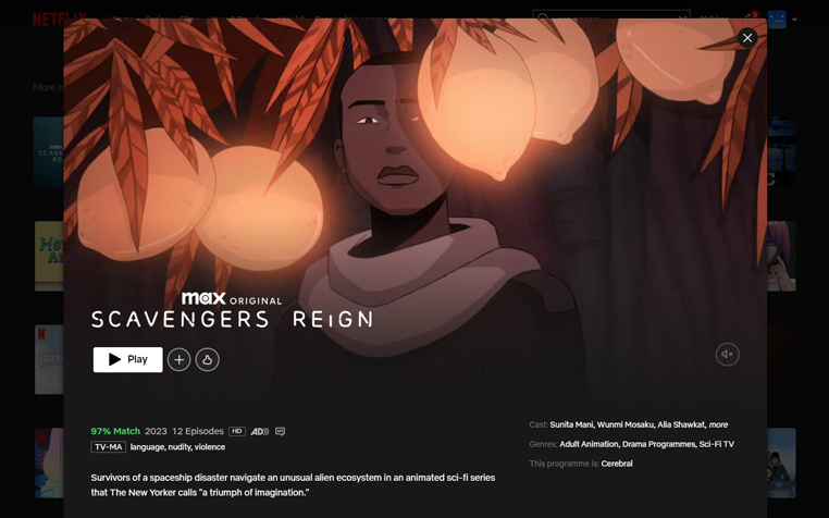 Scavengers Reign streaming op Amerikaanse Netflix