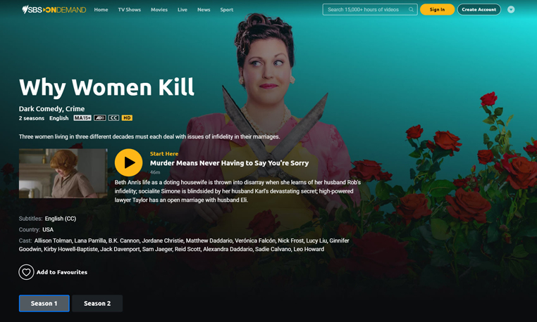 Why Women Kill gratis streaming op SBS on Demand