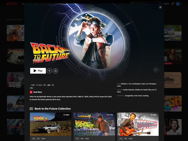 Back to the Future trilogie op Amerikaanse Netflix