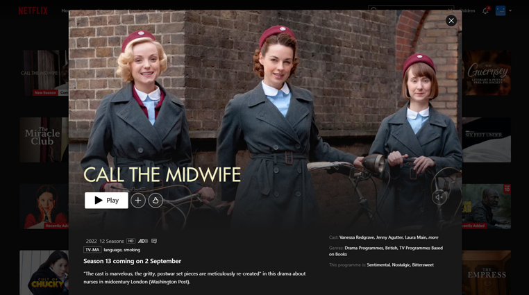 Call the Midwife streaming op Amerikaanse Netflix