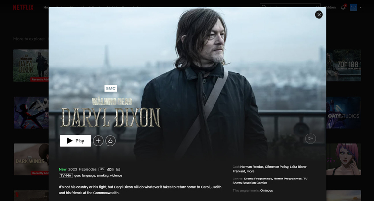 The Walking Dead: Daryl Dixon streaming op Amerikaanse Netflix