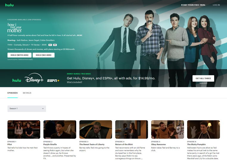 How I Met Your Mother streaming op Hulu