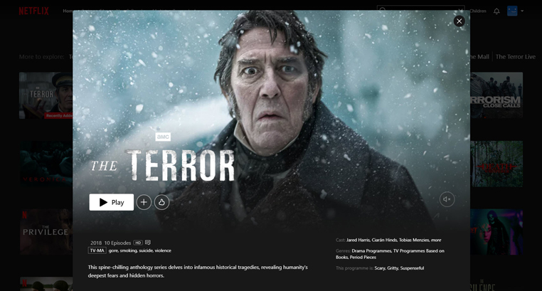 The Terror-serie streaming op Amerikaanse Netflix