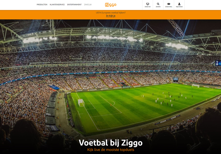 Voetbal kijken op Ziggo