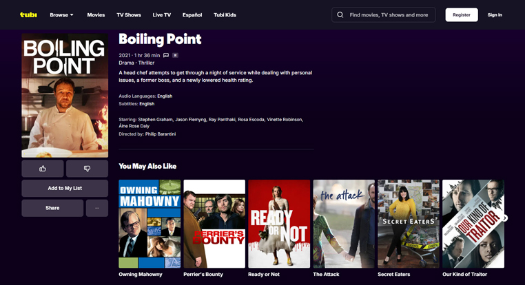 Boiling Point film streamen op Tubi gratis