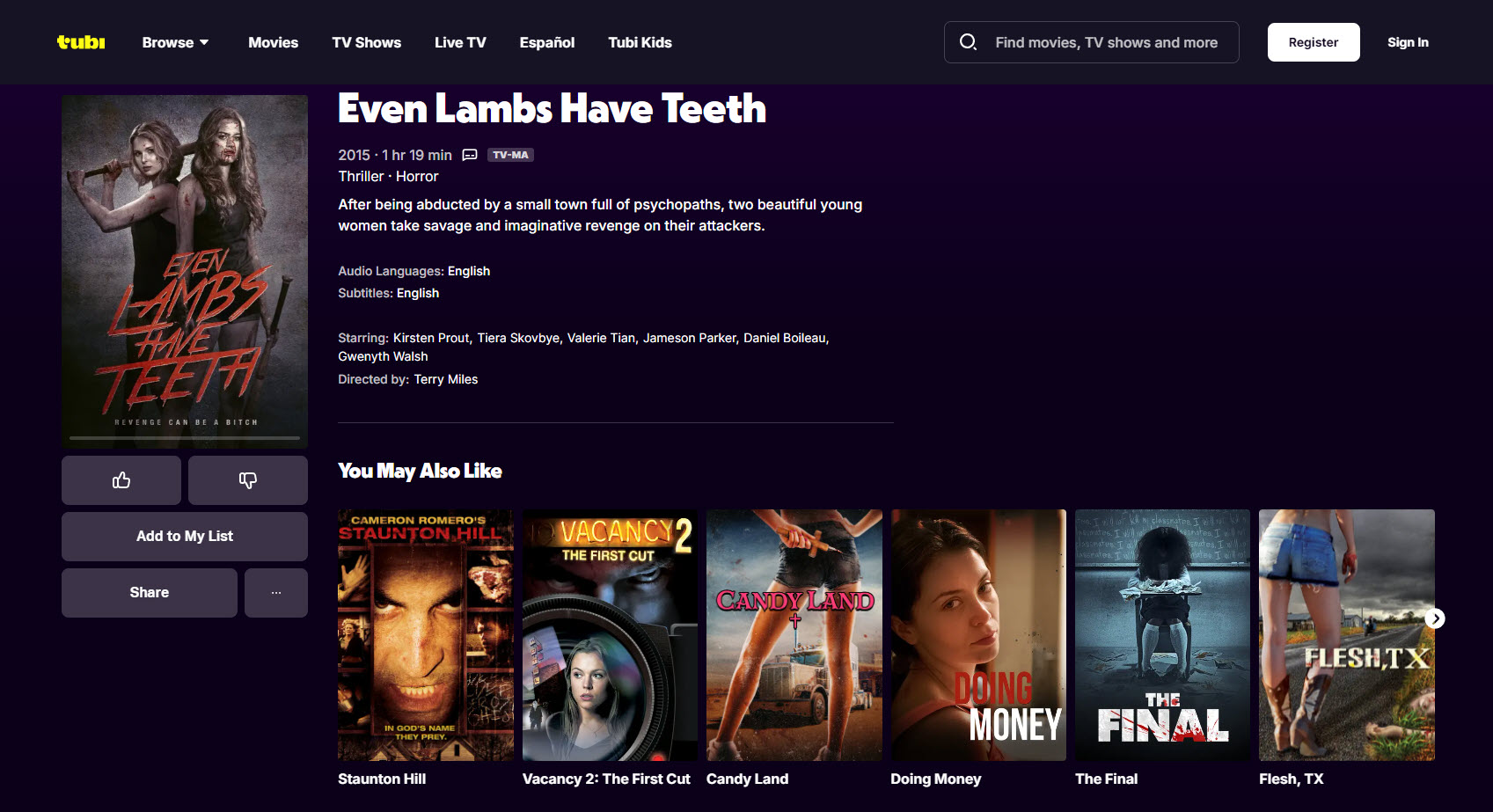 Even Lambs Have Teeth streaming gratis op Tubi