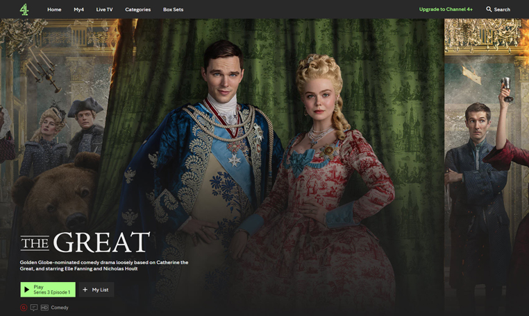 The Great serie streaming op Channel 4