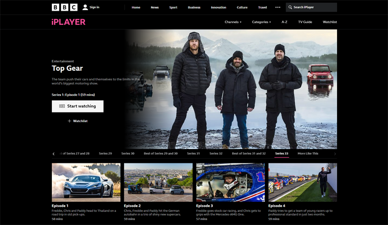 Top Gear streaming gratis op BBC iPlayer