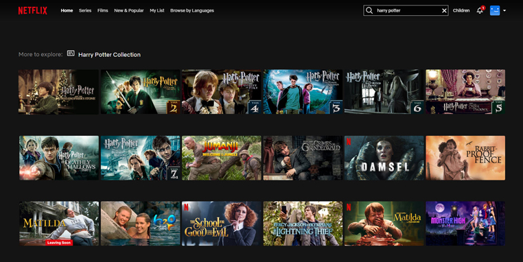 Alle Harry Potter films op Netflix