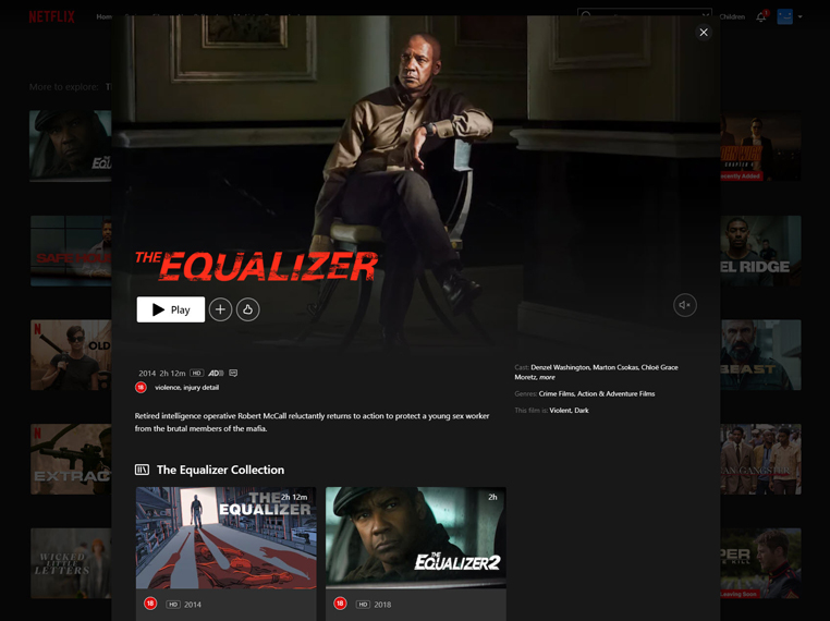 The Equalizer en The Equalizer 2 streaming op Netflix