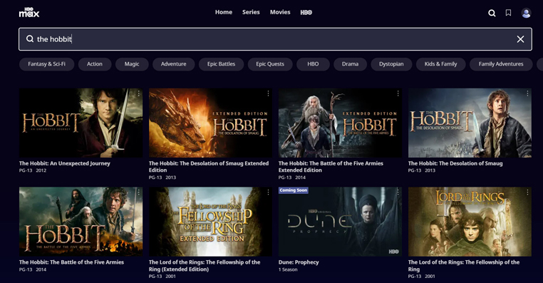 Hobbit-trilogie streaming op HBO Max in Amerika