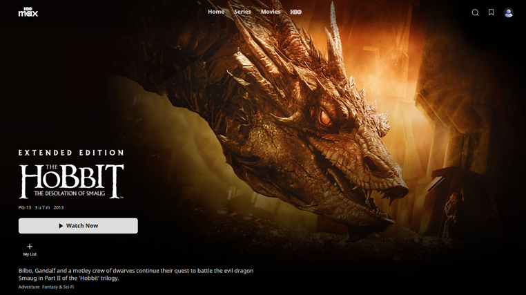 The Hobbit: The Desolation of Smaug streaming op Amerikaanse HBO Max