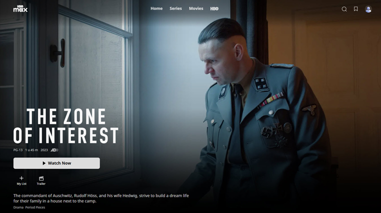 The Zone of Interest streaming op HBO Max in Amerika