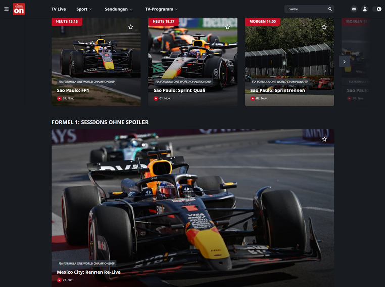 Formule 1 live en gratis op ServusTV