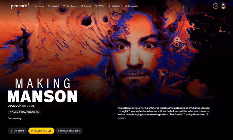 Making Manson streaming op Peacock TV in America