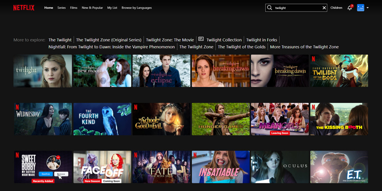 Alle Twilight-films op Netflix