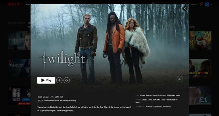 Twilight streaming op Netflix