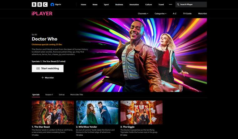 Dr. Who kerstspecial gratis streaming op BBC iPlayer