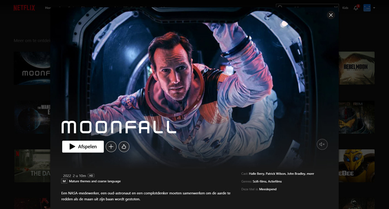 Moonfall streaming op Netflix in Australië