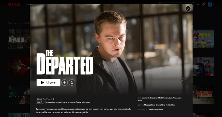 The Departed streaming op Netflix met VPN Nederland