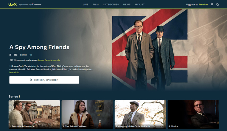 A Spy Among Friends streaming gratis op ITVX