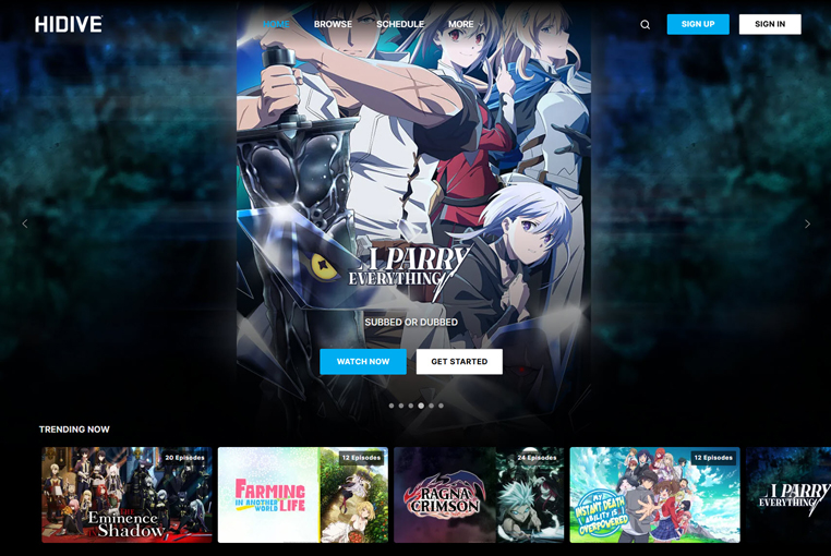 HiDive anime streamingplatform