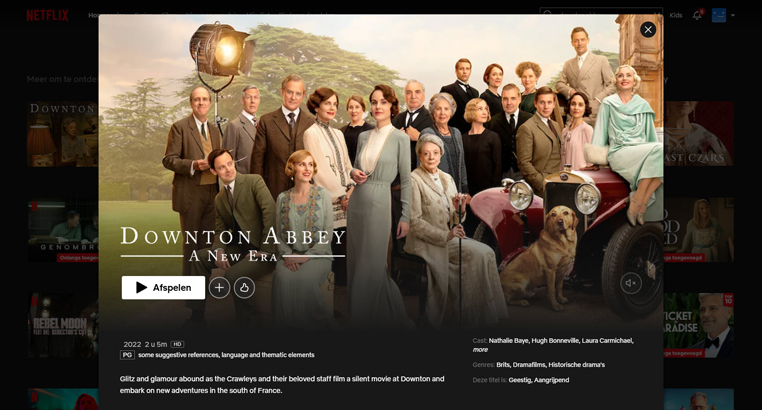 Downton Abbey: A New Era streaming op Netflix in Canada