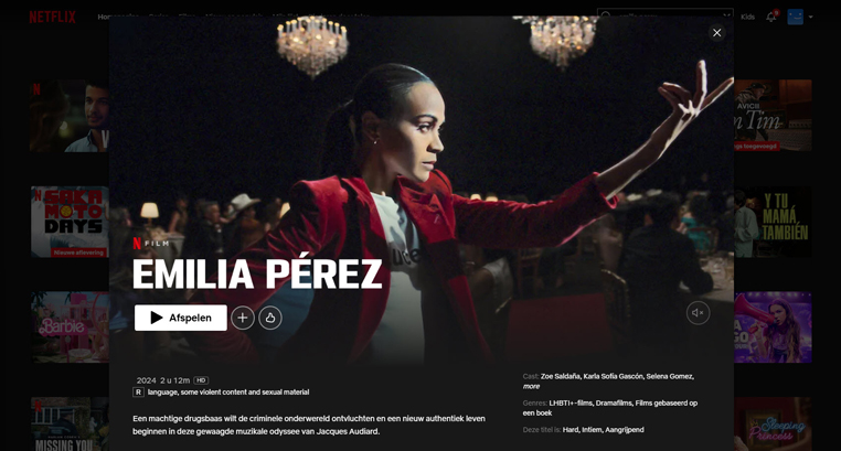 Emilia Pérez streaming op Netflix in Amerika