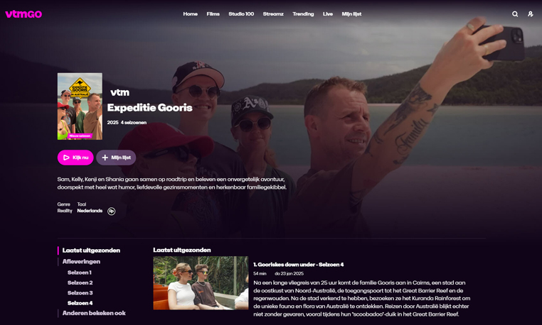 Expeditie Gooris seizoen 4 streaming gratis op VTM GO