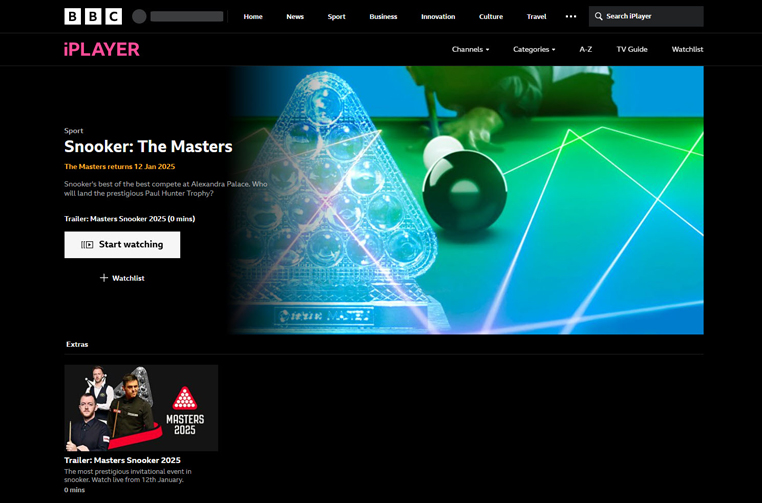 2025 Snooker Masters streaming live en gratis op BBC iPlayer