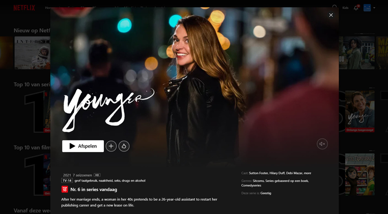 Younger-serie streaming op Netflix in de VS