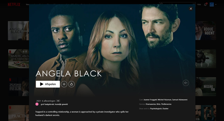 Angela Black streaming op Netflix in het VK