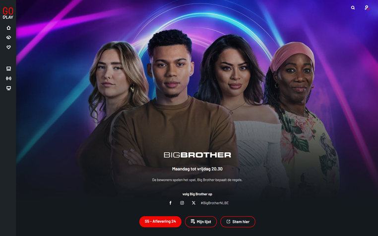 Big Brother streaming gratis op GoPlay in België