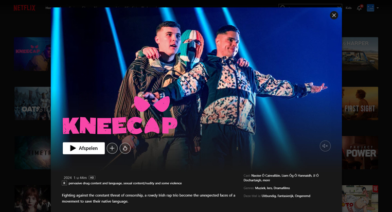 Kneecap streaming op Netflix in Amerika