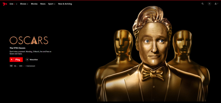 De Oscars streaming op 7Plus