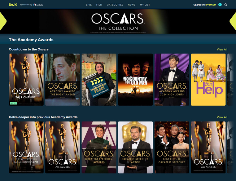 De Oscars collectie op ITVX