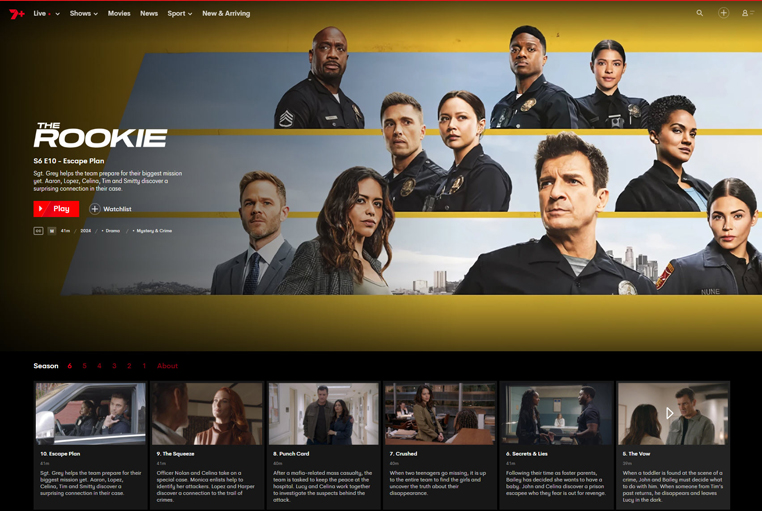 The Rookie streaming gratis op 7Plus