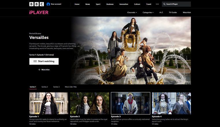 Versailles streaming gratis op BBC iPlayer